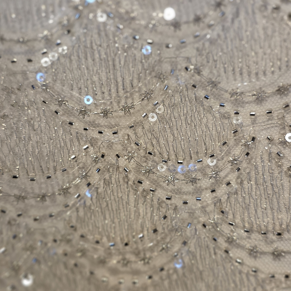 Dynamite Cream Mini Skirt with Sequins - Picture 3 of 5